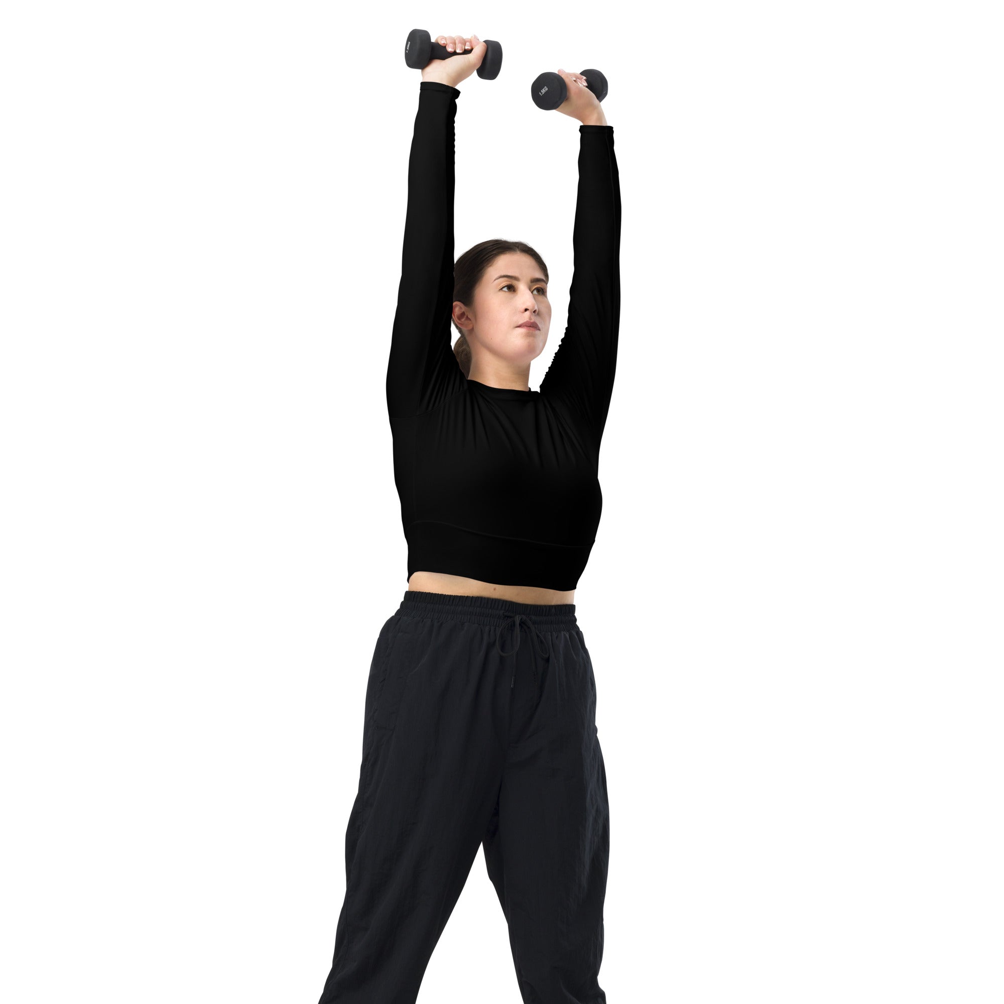 SHE REBEL - Basic Black Recycled Crop Top UPF 50+